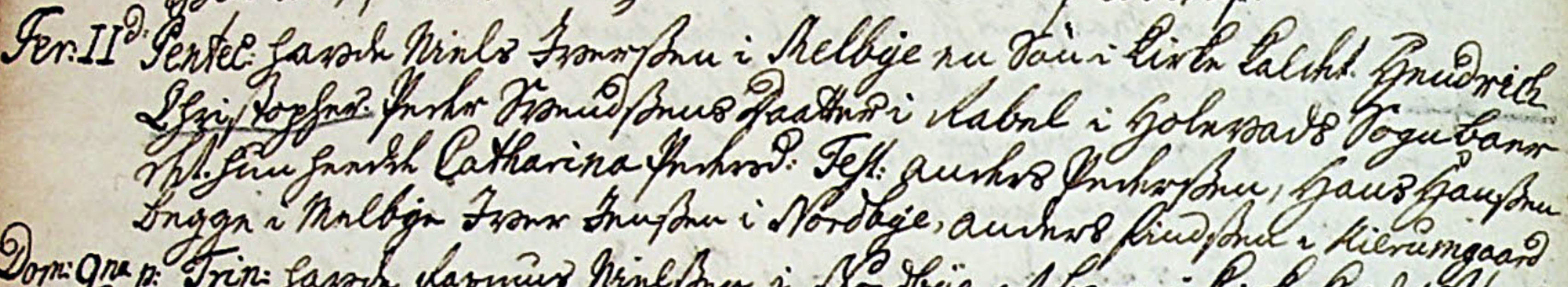 Henrik Christoffer Nielsens daab i Kærum sogn 1750