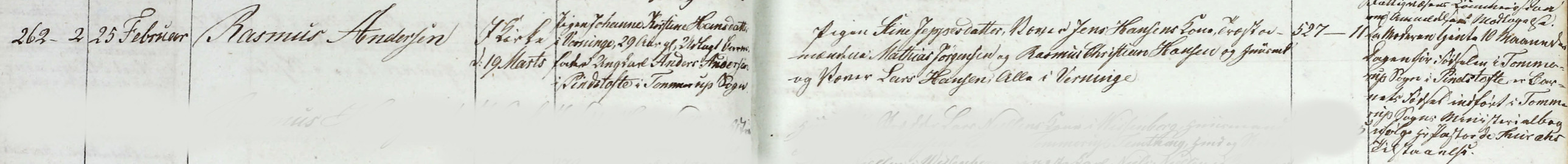 Rasmus Andersens dåb i Verninge 1854